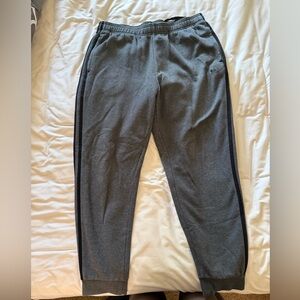 Men's Dark Gray Adidas Sweatpants with Black Side Stripe